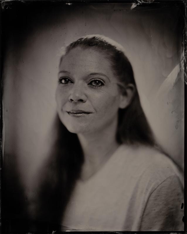 wet plate collodion portrait of homeless woman april