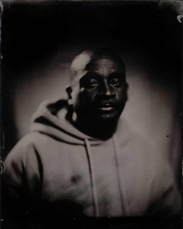 wet plate collodion portrait of homeless man jamie
