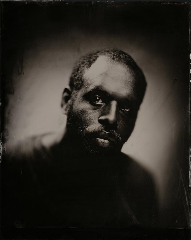 wet plate collodion portrait of homeless man jason