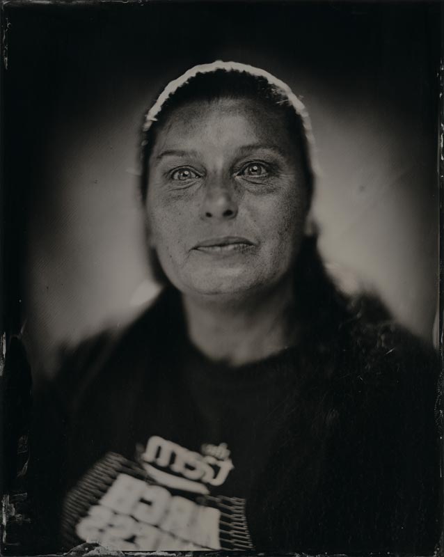 wet plate collodion portrait of homeless woman jinine