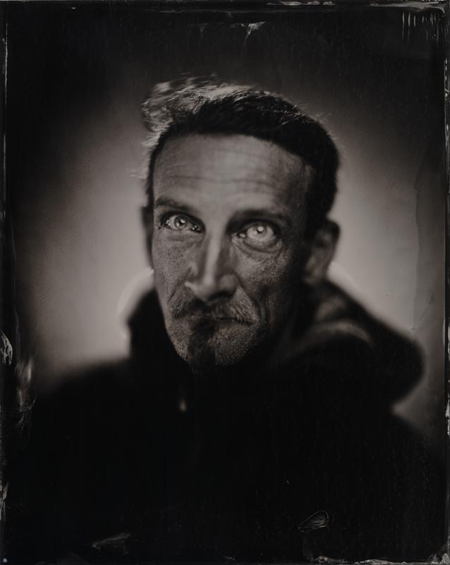 wet plate collodion portrait of homeless man joseph