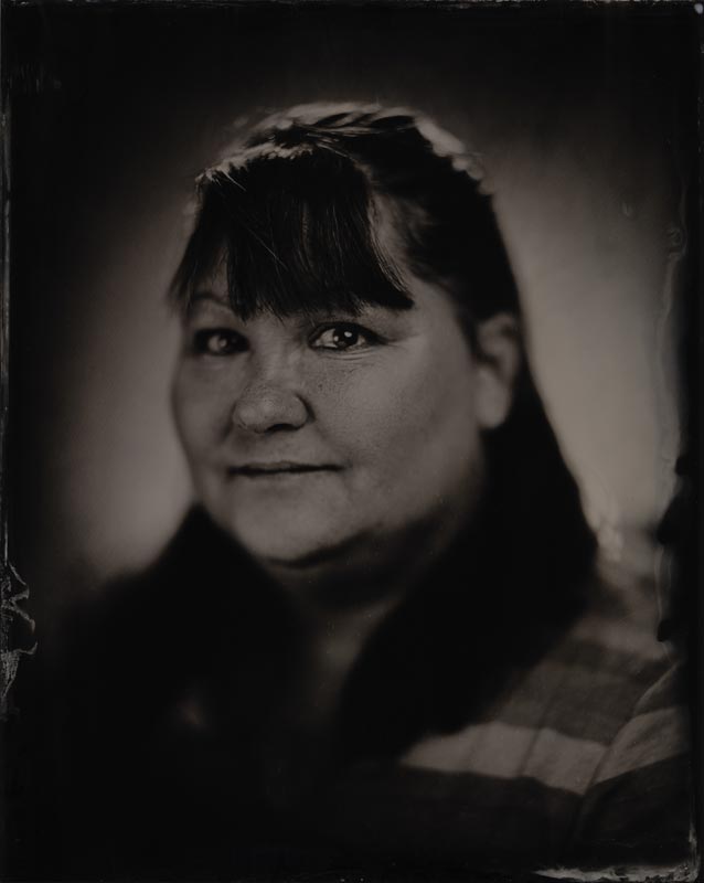 wet plate collodion portrait of homeless woman deborah