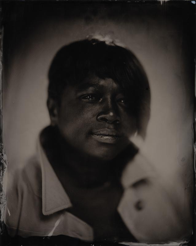 wet plate collodion portrait of homeless woman deborah